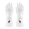 thumbnail image 1 of Rubber Latex Waterproof Dishwashing Gloves Durable Long Cuff Kitchen Household Cleaning Gloves for Laundry Gardening Scrubbing Tasks Flexible Tear Resistant Protection,White, 1 of 5