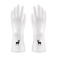 thumbnail image 1 of Rubber Latex Waterproof Dishwashing Gloves Durable Long Cuff Kitchen Household Cleaning Gloves for Laundry Gardening Scrubbing Tasks Flexible Tear Resistant Protection,White A, 1 of 5