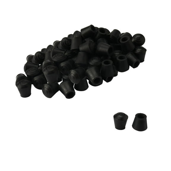Rubber Leg Cap End Tip Furniture Feet Protector 10mm 3/8" Inner Dia 50pcs