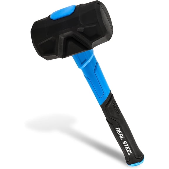 Rubber Mallet 16 OZ Black Rubber with Solid Head, Double-faced Mallets for Flooring, Woodworking, Camping, Automotive 0325