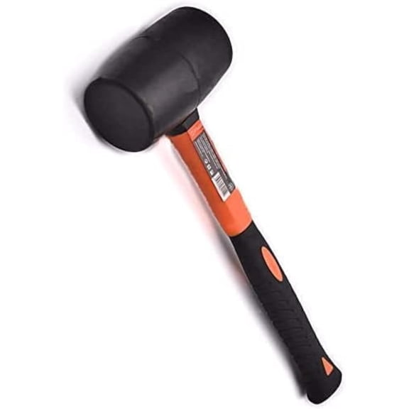Rubber Mallet 16 oz - Durable Eco-friendly Rubber Head for Camping, Flooring, Tent Stakes, Woodworking, Soft Blow Tasks without Damage - Ergonomic Grip Handle