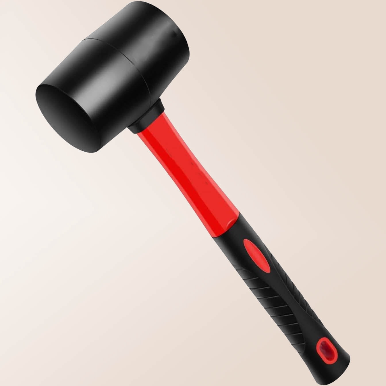 Rubber Mallet Hammer, Fiberglass Handle, for Flooring, Tent Stakes, Woodworking, Camping, Soft Blow Tasks without Damage