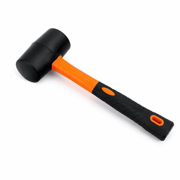 Lipengxiao Rubber Mallet, Black Rubber Hammer with Fiber Handle for Flooring Installation, 1 pack