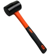 Rubber Mallet with Soft Hammer Head - 13.5 oz Rubber Mallet Hammer, Rubber Mallets Hammer for Woodworking, Flooring, Tile, Furniture Assembly, Fencing, Woodwork Projects. Bright Orange