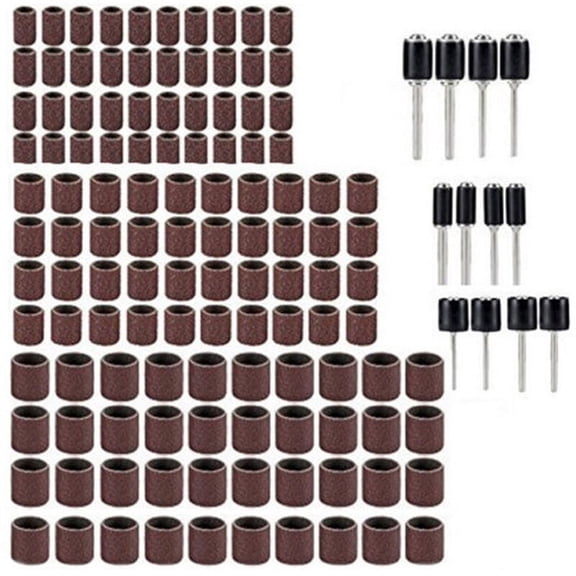Surface Polishing Mandrel Sand Drum Kit, Rotary Tools Accessories For Woodworking Craft, 120pcs 80 Grit Abrasive Sleeves And Adjustable Screw Included