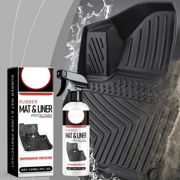 Rubber Mat & Liner Protectant, 2025 Rubber Floor Mat Protective Spray Car Detailing, Non-Sticky, Non-Greasy, Non-Slip Formula Restores Mats, Truck Bed Liners, Trunk
