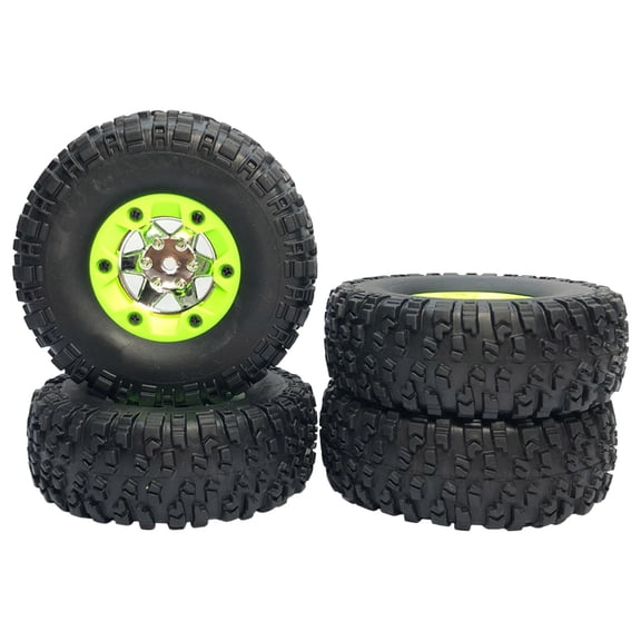 Rubber Metal RC Car Tires 1/12 Assembly Model Truck Car Hobby Spare Parts Crawler Tires Wheels Tyres for 12428 Adults Boys Teenager , 2 Left 2 Right