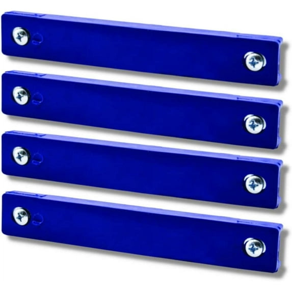 Rubber Molded Magnetic License Plate Holder Magnet Blue with Screws (4 Pack)