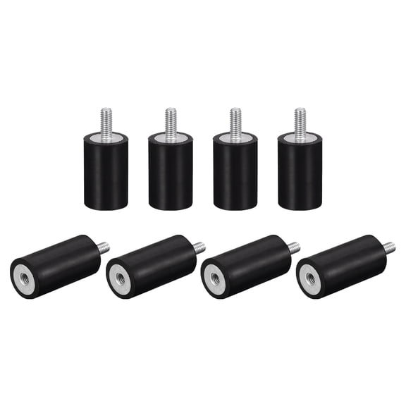 Rubber Mount 8 Pack M4 Male/Female Vibration Isolator Shock Absorber, D15mmxH30mm