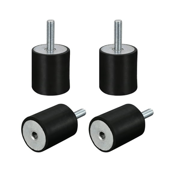 Rubber Mounts 4 Pack M6 Male/Female Vibration Isolator Shock Absorber D20mmxH25mm