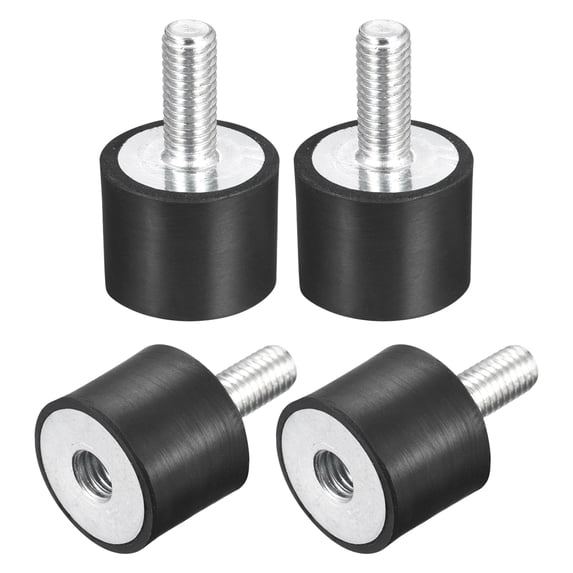 Rubber Mounts 4 Pack M8 Male/Female Vibration Isolator Shock Absorber D25mmxH20mm
