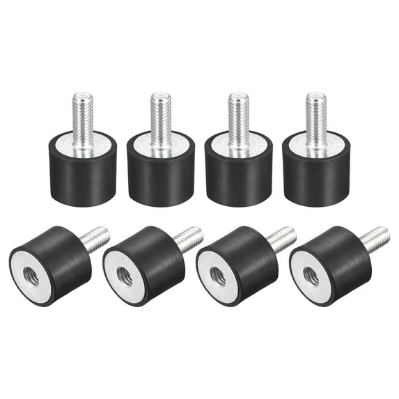 Rubber Mounts 8 Pack M8 Male/Female Vibration Isolator Shock Absorber D25mmxH20mm