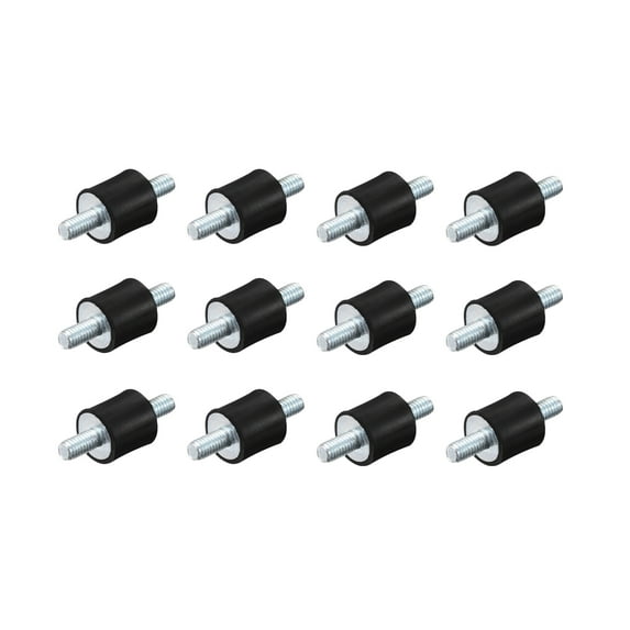 Rubber Mounts M4x10mm Male Vibration Isolator Shock Absorber D10mmxH10mm 12 Pack