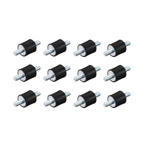 Rubber Mounts M4x10mm Male Vibration Isolator Shock Absorber D10mmxH10mm 12 Pack
