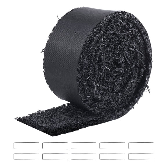 Rubber Mulch Mat 120 x 4.5 in Black Garden Edging Border for Landscaping Plants Vegetables Flower Pathway