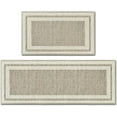 thumbnail image 1 of Rubber Non-Slip Washable Absorbent Kitchen Rugs and Mats Set of 2, Kitchen Mats for Floor Kitchen Runner Hallway Laundry Room in Front of Sink Beige Grey - 17x29 and 17x47 Inch, 1 of 6