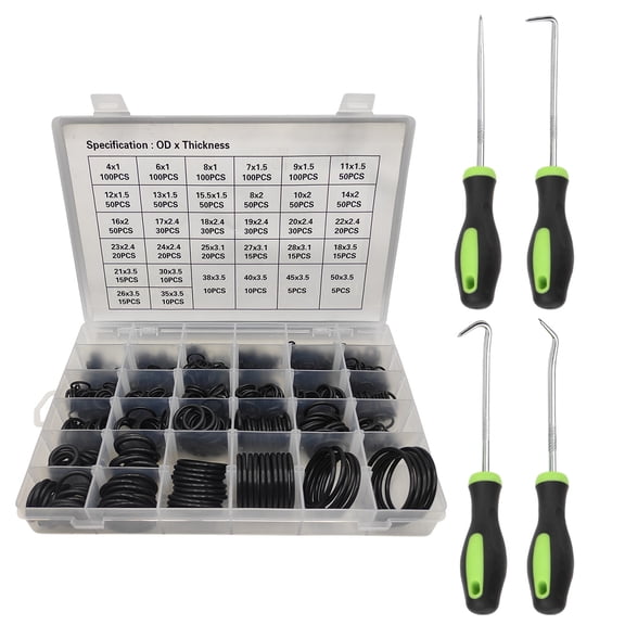 Rubber O-ring combination kit with Pick and Hook for pressure washer faucet pipe OD 6mm-28mm - style2;