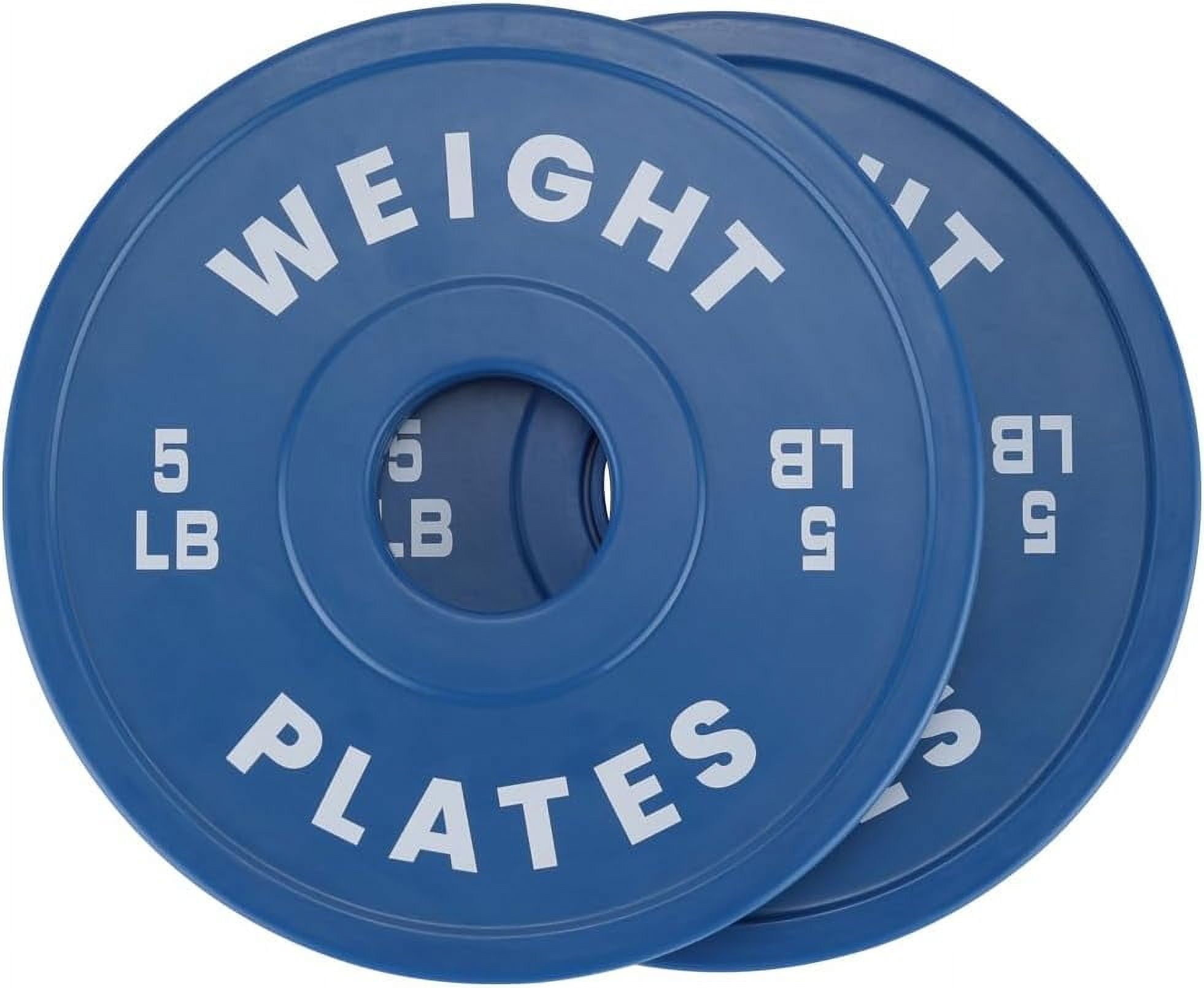 Rubber Oly-mpic Bumper Weights Plates Set, 2 In Barbell Plates, 2x5LB Weights for Strength Training Weightliftng