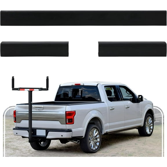 Rubber Pads Strips 9.7" L x 2.4" W & 27.4" L x 2.4" W, Fit for Truck Bed Extender, DIY Gasket, Seals, Anti-Slip and Wear-Resistant