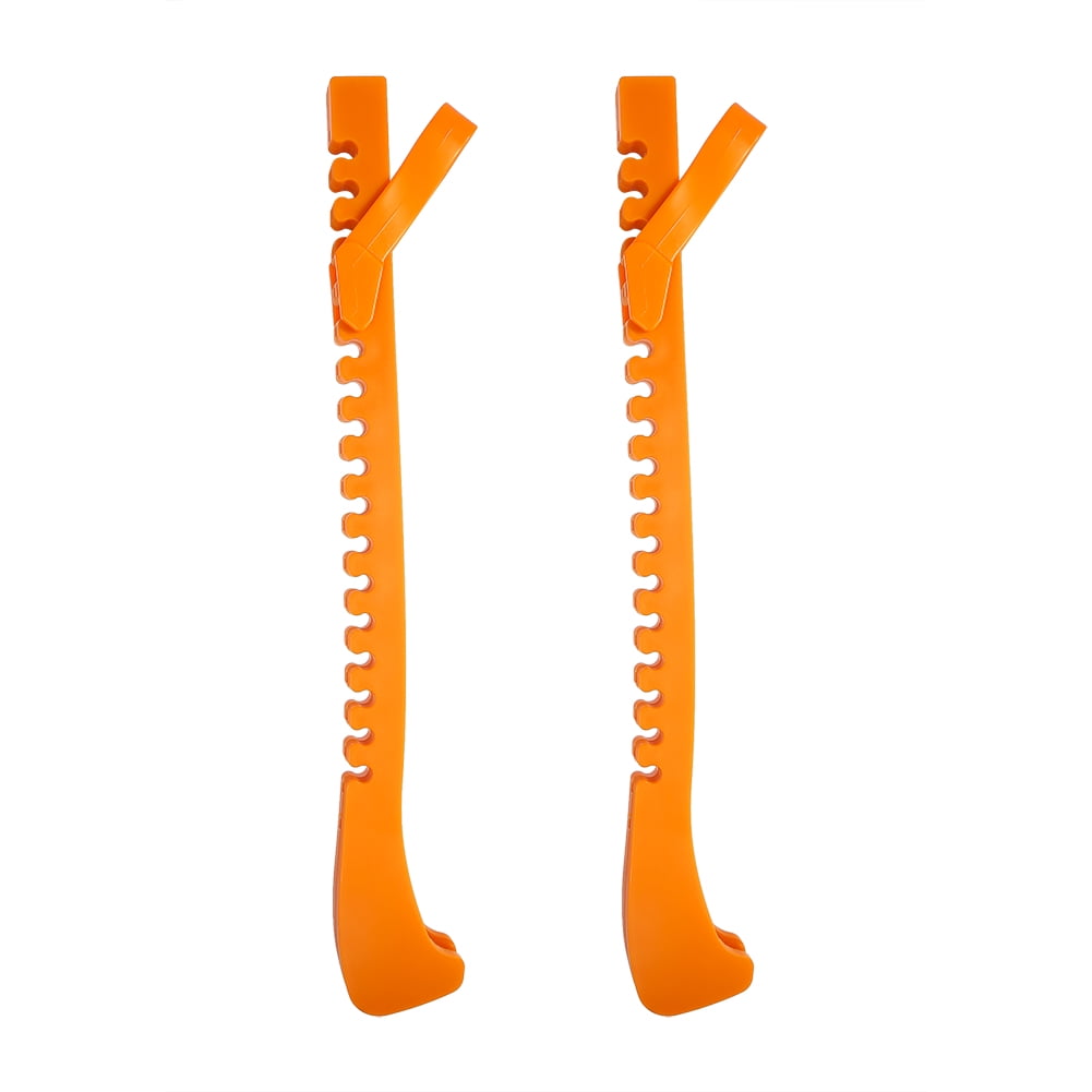 Rubber Pair for Figure Skating Orange Adjustable Buckle Ice Skate Blade Protectors