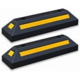thumbnail image 1 of Rubber Parking Tire Blocks Wheel Stopper, High Visibility Yellow Reflective Strips, Garage Professional Grade Durable Rubber Material (Black/yellow2), 1 of 8