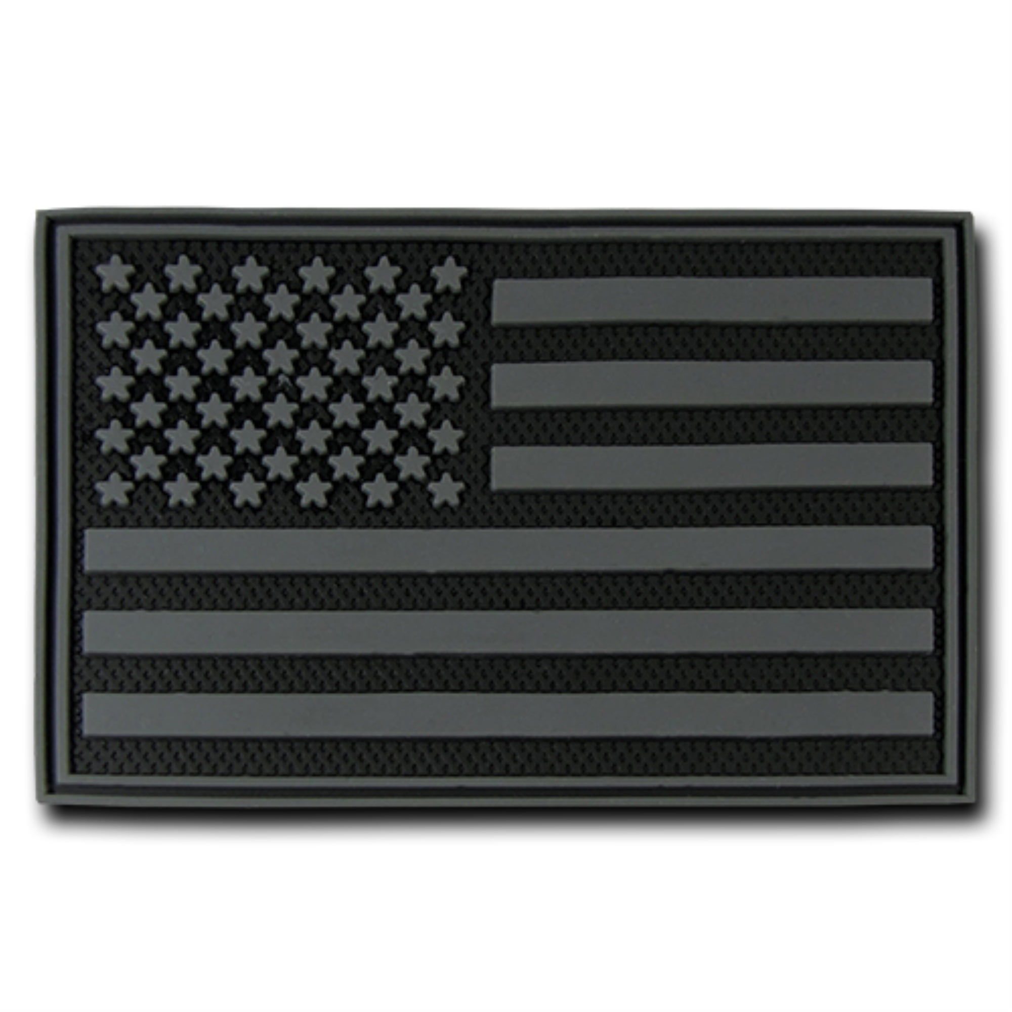 RapDom T90-USA-BLK USA Flag Rubber Patch- Black 