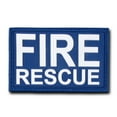 thumbnail image 1 of RapDom Fire Rescue Text Rubber H&L Velcro-Back Patch [2-Pack - Navy Blue - 3x2"], 1 of 1