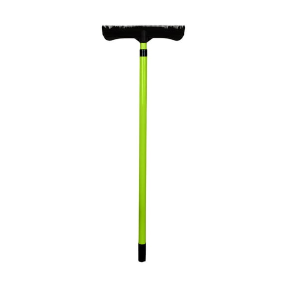 Rubber Pet Hair Broom For Floors, Carpet, Furniture - Telescopic Handle With 1 Broom Head, 1 Pole - Grass Green, Works On Hardwood, Tile, Upholstery, Ideal For Dog, Cat Hair