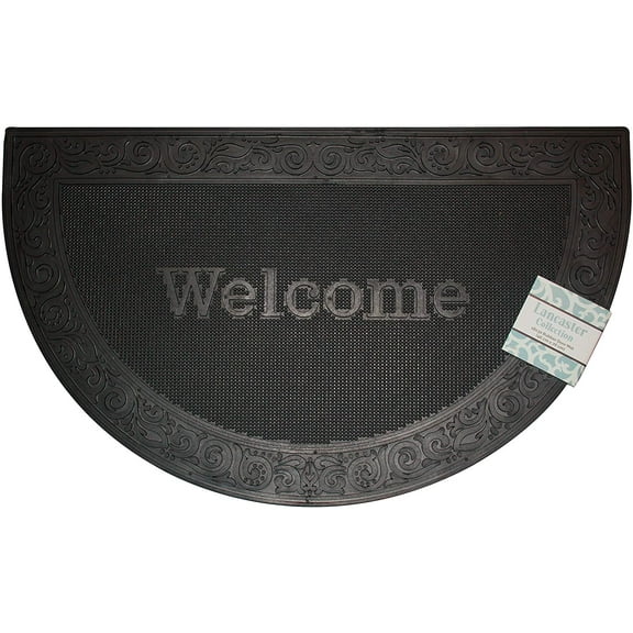 Rubber Pin Welcome Doormat Outdoor/Indoor Mats Lancaster Collection 18"x30" (SLICE, BORDER WELCOME)