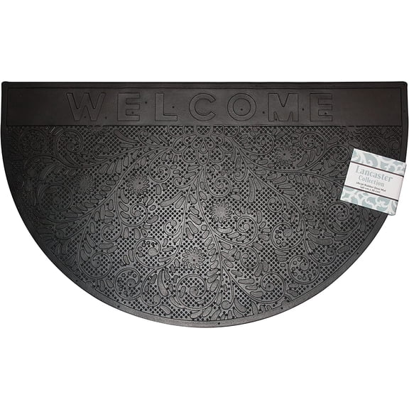 Rubber Pin Welcome Doormat Outdoor/Indoor Mats Lancaster Collection 18"x30" (SLICE, TOP WELCOME)