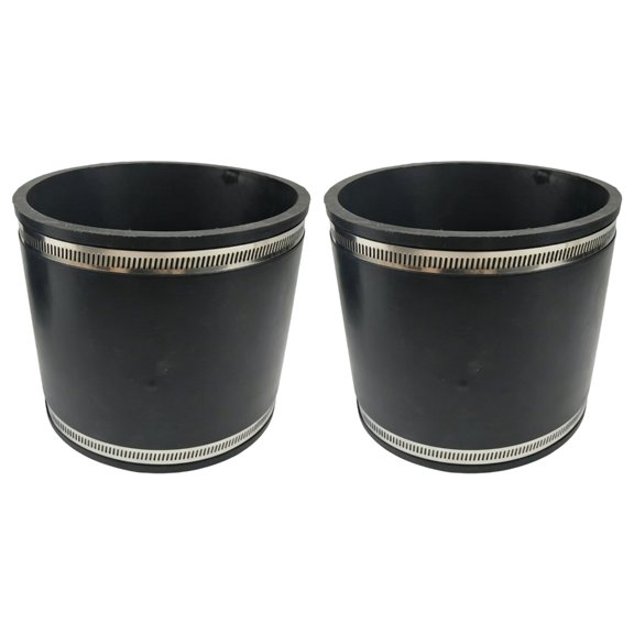 Rubber Pipe Coupling 2 Pack for Drain Pipe and Utility Line Use