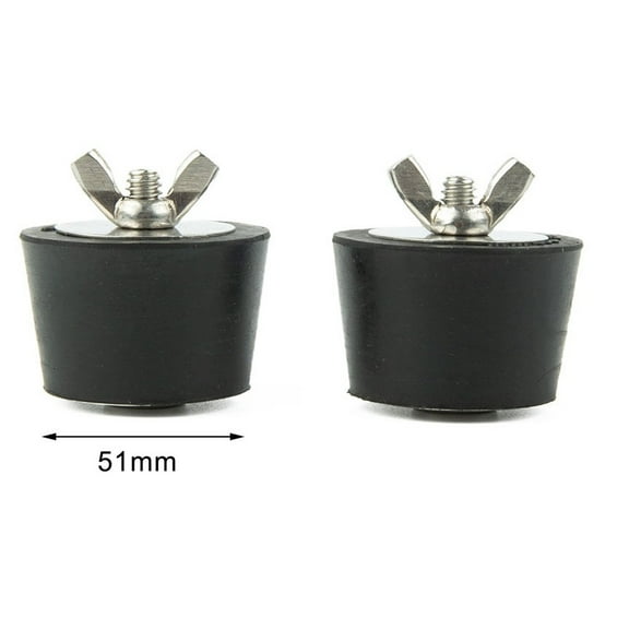 Rubber Pool Plug Stopper Accessories Portable Tight Sealing 2 Pieces Black