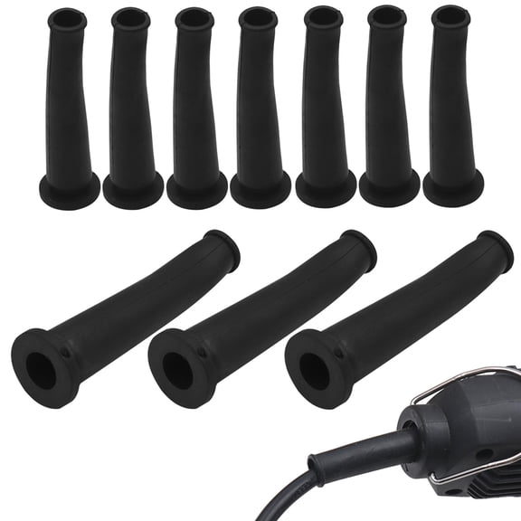 Rubber Power Cable Sleeve Protector for Drills Saws Angle Grinders, Black Insulation Covers, Power Tool Cord Guard (10Pcs, Small)