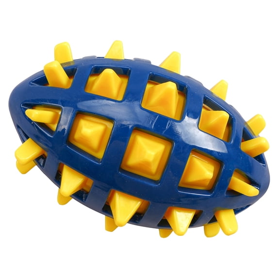 Rubber Puppy Chew Ball with Squeaker, Nearly Indestructible Chew Toy for Medium and Large Breed Dogs, Tough Teething Ball for Aggressive Chewers,Yellow