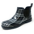thumbnail image 1 of Rubber Rain Boots for Women - 5" Waterproof Ankle Boots for Women - Rain Footwear, Garden Boots for Ladies, Black/White Plaid, Size 6, 1 of 3