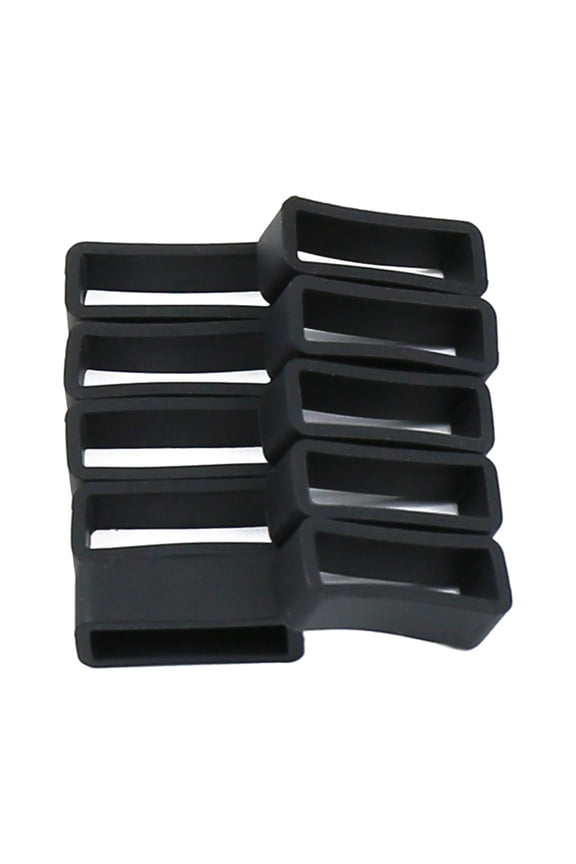 Rubber Replacement Watch Band Strap Loops Silicone Watch Strap Keeper Retainer Holder Loop 22MM Black