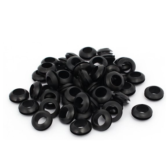Rubber Ring Sealing Grommet Electrical Wire Gasket Black 10mm Inner Dia 50pcs