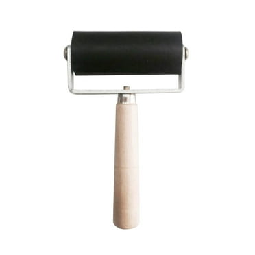 Rubber Roller Brayer with Solid Wooden Handle Ink Roller for Printing Scrapbooks Wallpapers Stamping