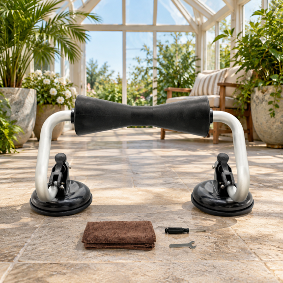 Rubber Roller with Bearing Kayak Roller with Heavy-duty Suction Cups Mount