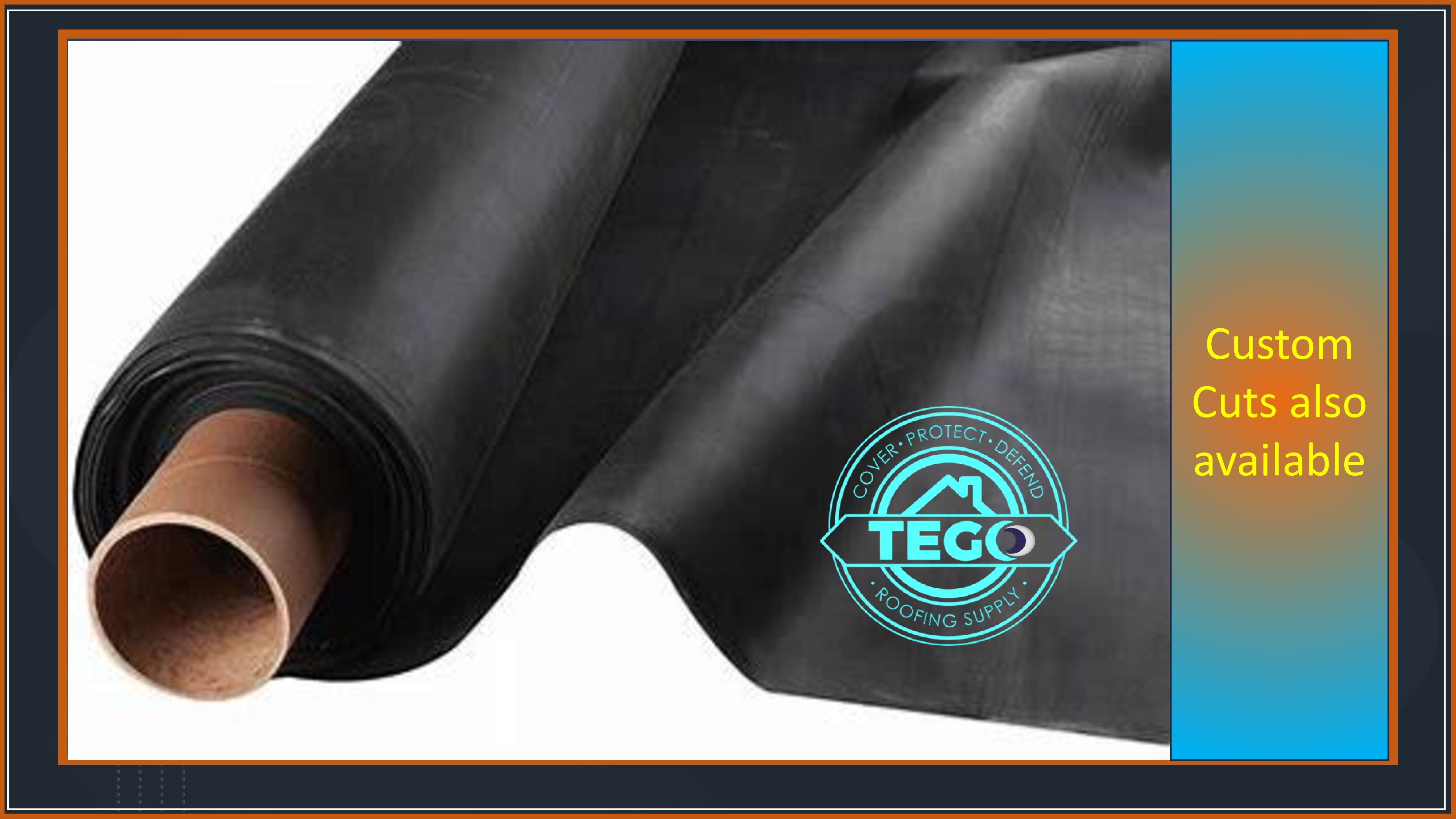 Rubber Roofing EPDM 10' X 10' 60 Mil Black - Tego Roofing Supply