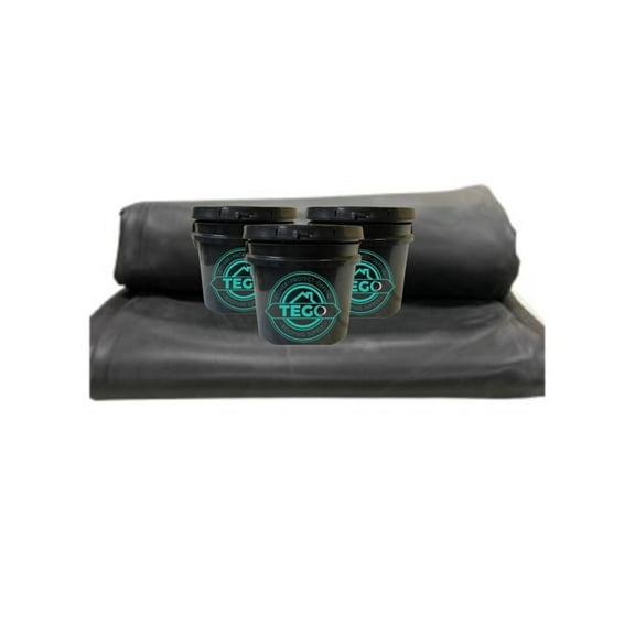 Rubber Flat Roofing EPDM 10' X 30' 60 Mil Black with 3 gallons of Adhesive - Tego Roofing Supply