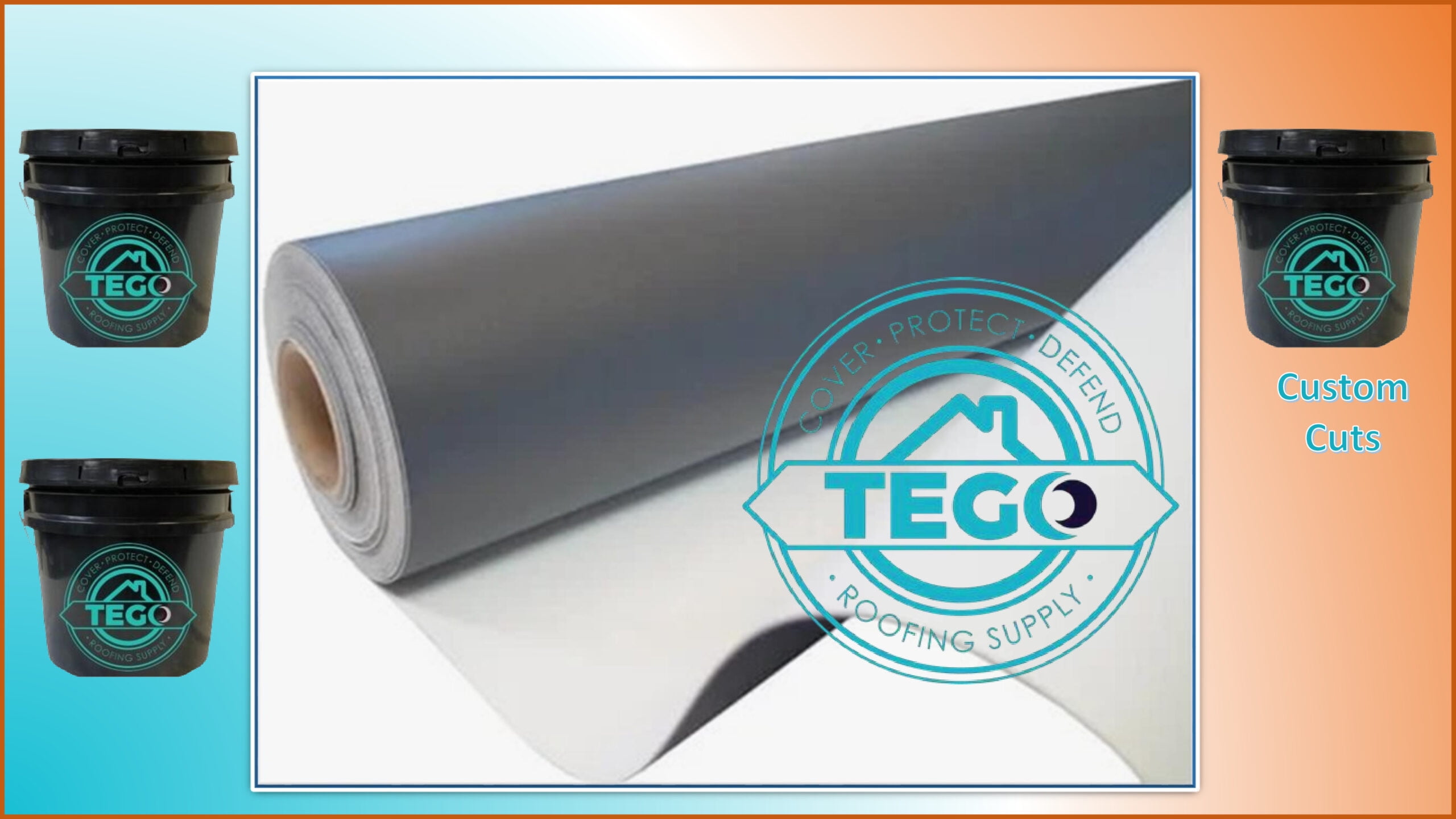 Rubber Roofing EPDM 10' X 30' 60 Mil White with Three Gallons Glue