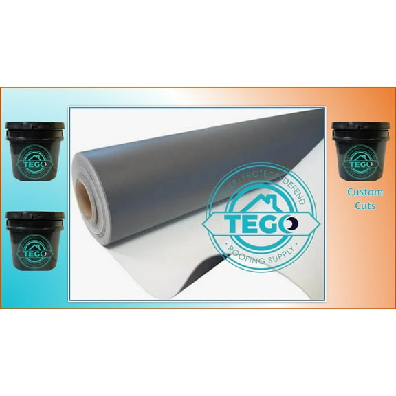 Rubber Roofing EPDM 10' X 30' 60 Mil White with Three Gallons Glue