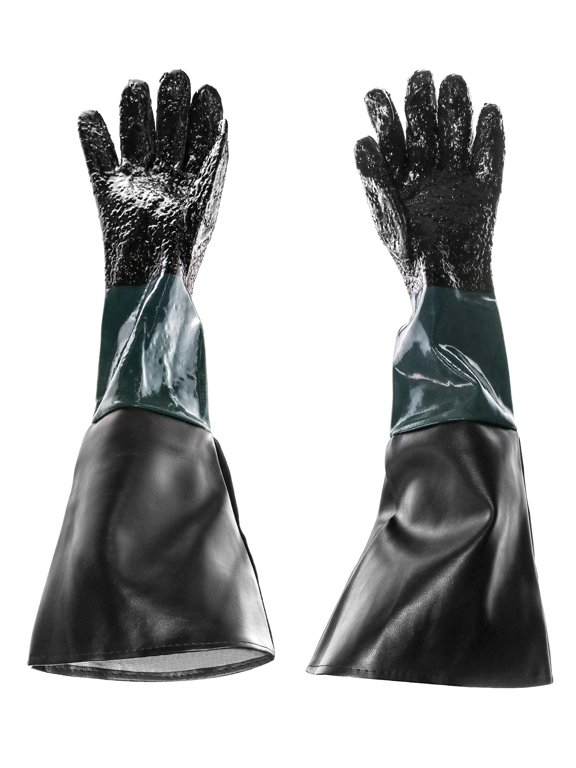 Rubber Sandblast Cabinet Gloves 23.6" Length 11" Width 8" Diameter 1 Pair