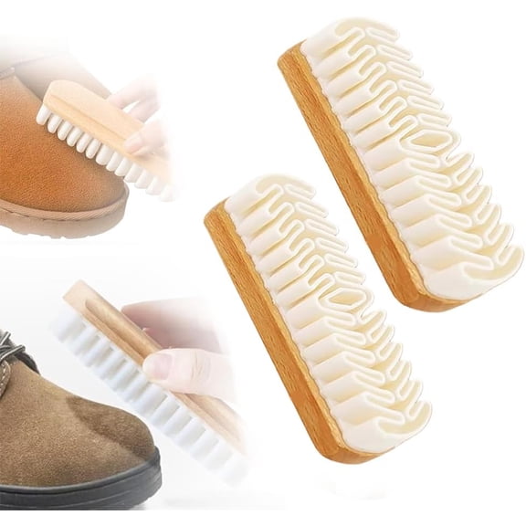Rubber Shoe Brush, 2-in-1 Soft Suede Brush, Crepe Suede Shoe Brush and Eraser with Rubber Brush Head, Multifunctional Suede Eraser Cleaner for Shoes Cleaning Sneakers Leather Boot Care