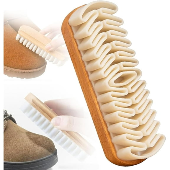 Rubber Shoe Brush, 2-in-1 Suede Brush and Eraser Cleaner with Soft Rubber Bristles, Gentle Cleaning Tool for Sneakers, Leather Boots, Nubuck & delicate Fabrics