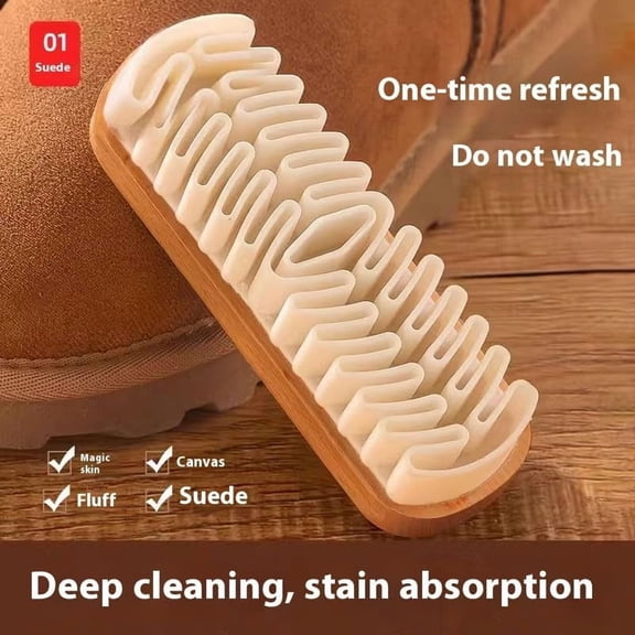 Rubber Shoe Brush Cleaner, 2/4/6 PCS Suede & Nubuck Cleaning Kit with Wooden Handle, Gentle Eraser Brush for Sneakers, Leather Shoes, and Boots Stain Removal