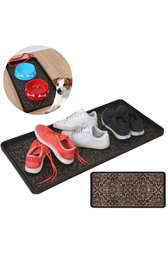 Rubber Shoe Tray For Wet And Muddy Shoes, Indoor Outdoor Entrance Boot Pad, Super Large 31.5 Inch Long 16 Inch Deep Design