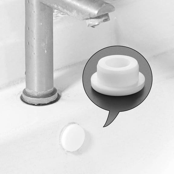 Rubber Sink Overflow Cap, Kitchen Bathroom Sink Overflow Hole Cover Round Basin Trim Ring Insert Plug, For Kitchen Bathroom Basin, 1 Piece