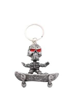 Fashionable Skateboard Skull Keychain Rubber Suitable For Various Uses Soft Rubber Keychain Pendant Waterproof